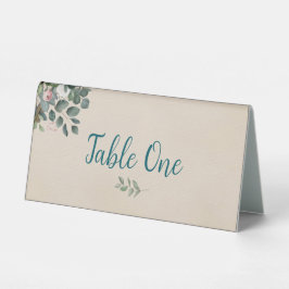 Número da Tabela de Casamento Floral do Blush Sage