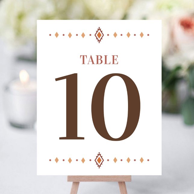 Número da Tabela de Casamento Ocidental (Western Wedding Table Number)