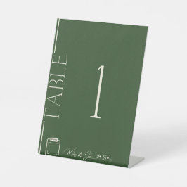 Número da Tabela de Casamento Verde Escuro Limpo