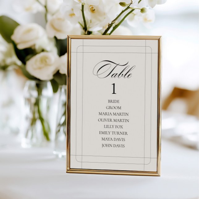Número da Tabela de Cinzas Claras Clássicas Elegan (Elegant Vintage Classic Light Gray Table Number)