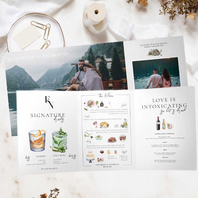 Número da tabela de coquetéis de menu ilustrados (Criador carregado)