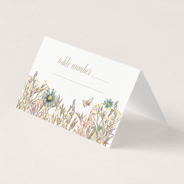 Número da Tabela de Folhagem de Boho da Borboleta (Frente)