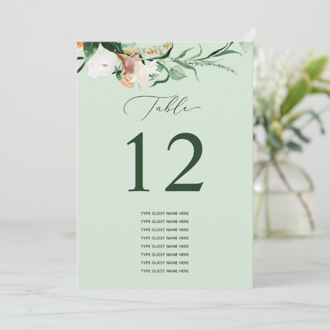 Número da Tabela de Nome de Convidado Personalizad (Em pé/Frente)