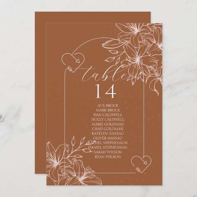 Número da Tabela de Queima de Boho de terracotta m (Frente/Verso)