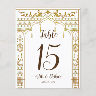 Número da Tabela do Mandap do ouro com nomes de ca