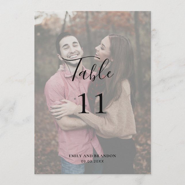 Número da Tabela Simples de Casamento de Fotos Ele (Frente)