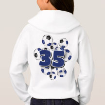 número de camisa no grupo de bolas de futebol azul