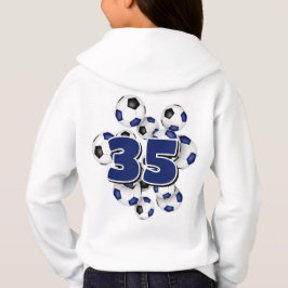 número de camisa no grupo de bolas de futebol azul