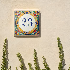 Número de Casa Rústico Mediterrâneo Personalizado