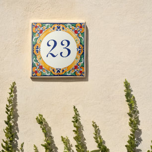 Número de Casa Rústico Mediterrâneo Personalizado