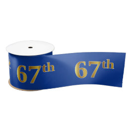 Número de Evento "67" Dourado Faux/Imitação (Azul)