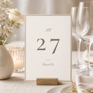 Número de Mesa de Casamento 5 x 7 Champagne Taupe