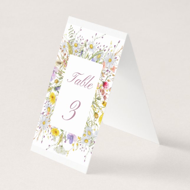 Número de Mesa de Casamento com Aquarela Floral –  (Verso)