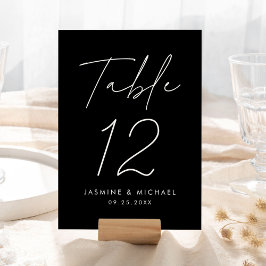 Número de Mesa de Casamento com Letra Moderna em P