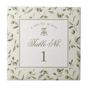 Número de Mesa de Casamento com Padrão Verde de Ma