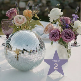 Número de Mesa de Casamento Disco Pastel Retro