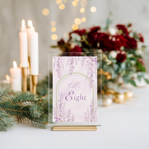 Número de Mesa de Casamento Elegante Lavanda Rosa 