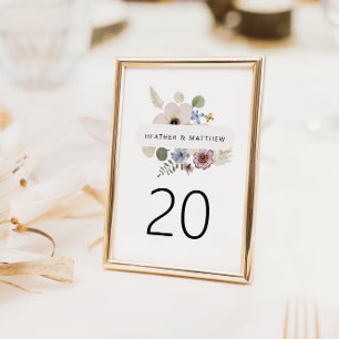 Número de Mesa de Casamento Floral Moderno
