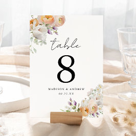 Número de Mesa de Casamento Floral Primavera Delic
