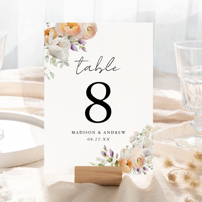 Número de Mesa de Casamento Floral Primavera Delic (Criador carregado)