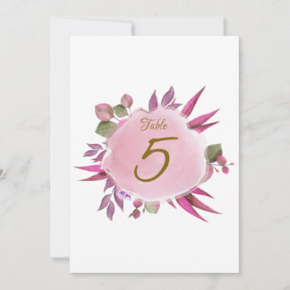 Número de Mesa de Casamento Floral Roxo Rosa