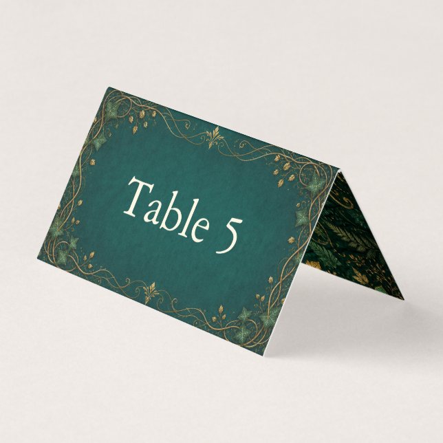 Número de Mesa de Casamento Floresta Encantada (Frente)