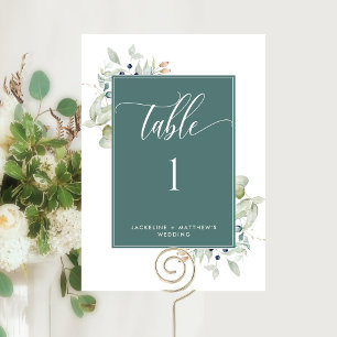 Número de Mesa de Casamento Folhagem Elegante, Ver