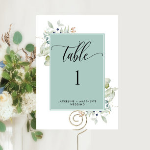 Número de Mesa de Casamento Folhagem Elegante, Ver