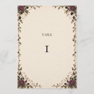 Número de Mesa de Casamento Gótico de Uma Noite de