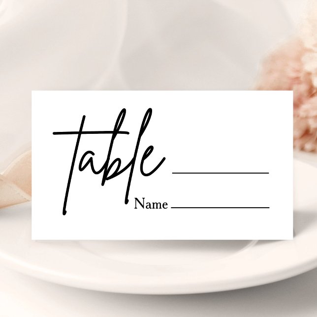Número de Mesa de Casamento Mínimo Cartão de Local (Minimal table number place cards guide guests with clean, elegant wedding style.)