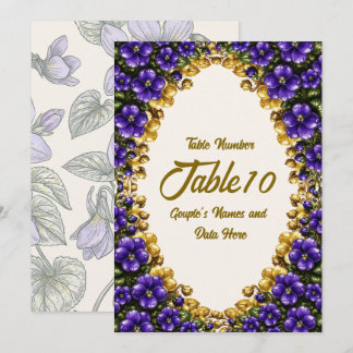 Número de Mesa de Casamento Violeta Azul de Illino