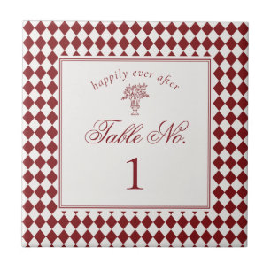 Número de Mesa de Casamento Xadrez Harlequim Merlo