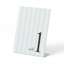 Número de Mesa Elegante com Faixa Azul Personalizá