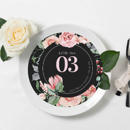 Número de Mesa Floral Boho Escuro | Número de Mesa