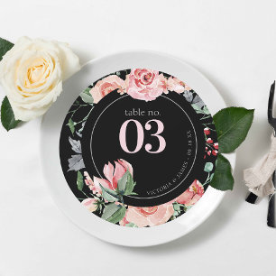 Número de Mesa Floral Boho Escuro Número de Mesa