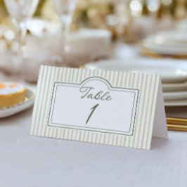 Número de Mesa Listrado de Casamento Verde