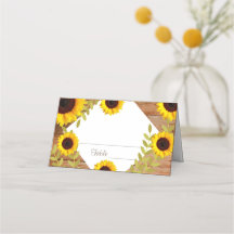 Número de Mesa Rústica de Girassol Cartões de Luz