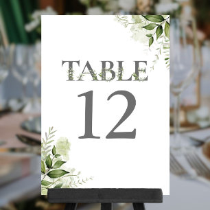 Número de Mesa Tipografia Floral Verde