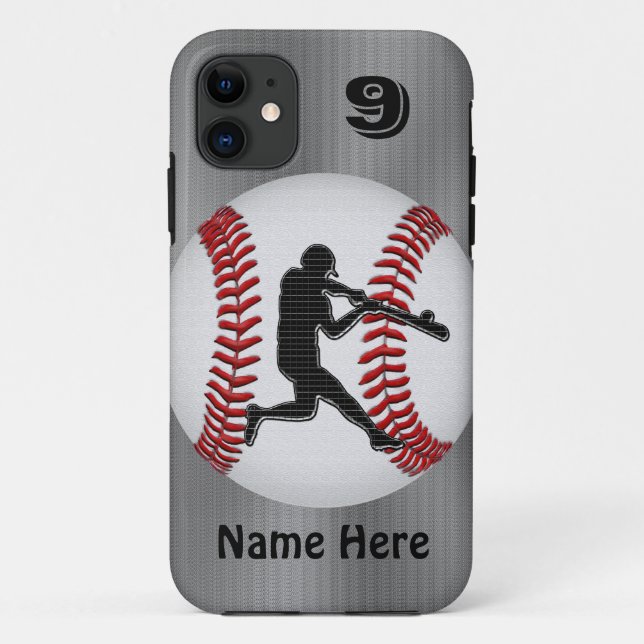 NÚMERO DE NOME DO Capas iPhone Baseball Personaliz (Verso)