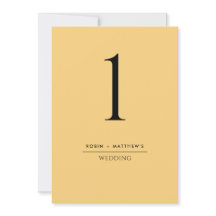 Número de Tabela Amarelo Elegante e Simples