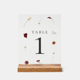 Número de Tabela de Casamento de Flores Selvagens
