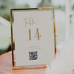 Número de Tabela de Código QR Dourado da Imagem Ch<br><div class="desc">Este moderno número de tabela de códigos QR de ouro-quic é perfeito para um casamento simples. O design boho neutro apresenta uma tipografia rústica única e na moda boêmica em uma cor mínima de ouro e creme de marfim. A placa impressão na frente e atrás (lado duplo). Use o código...</div>
