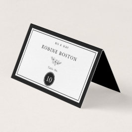 Número de Tabela Elegante Simples Preto e Branco