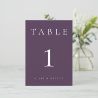 Número de Tabela Plum Purple Weding/Event III