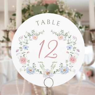Número de Tabela Redonda de Quadro Floral Elegante