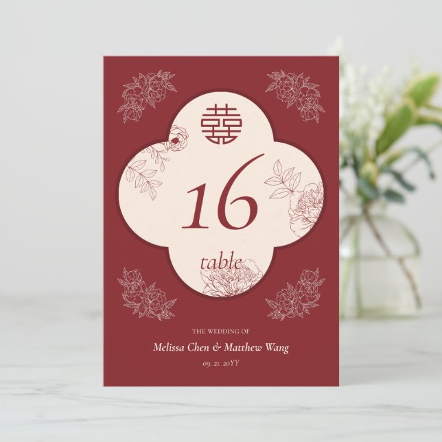 Número de Tabela Xi Duplo Xi Casamento de Flor Ele (Em pé/Frente)