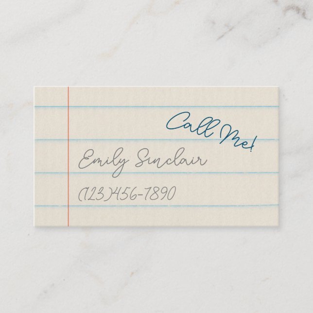 Número de telefone Me Chame Cartão de Contato no P (Frente)