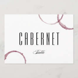 Número do cartão de mesa da adega Wine Stains