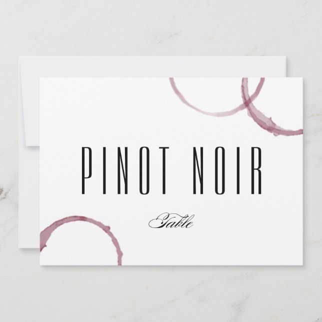 Número do cartão de mesa da adega Wine Stains (Frente)