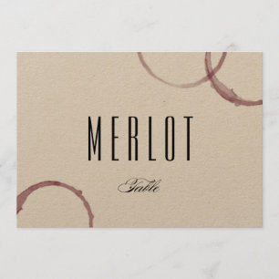 Número do cartão de mesa da vinícola Wine Stains